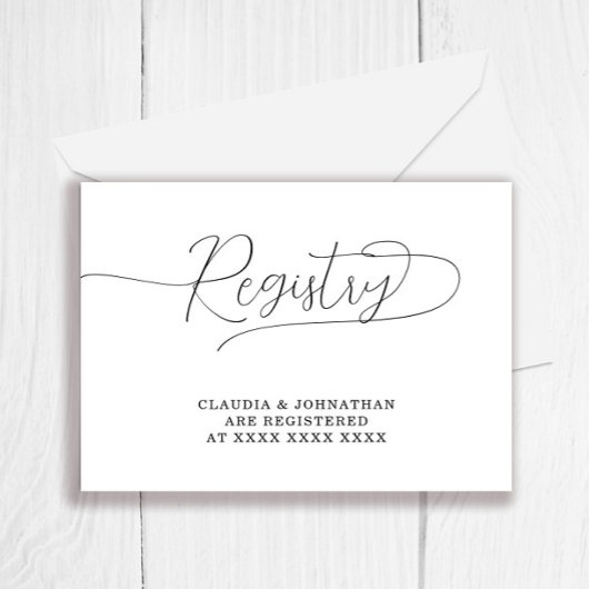 登シンプル録ブライダルシャワー エンクロージャーカード