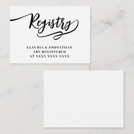 登シンプル録ブライダルシャワー エンクロージャーカード (正面/裏面)