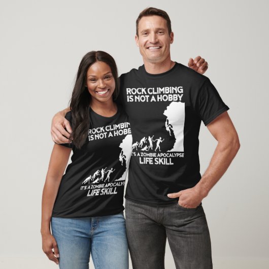 登山おもしろいゾンビエスケープロッククライマー Tシャツ (ユニセックス)