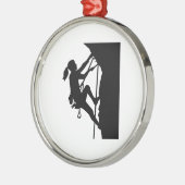 登山の女性の女の子 メタルオーナメント (左)