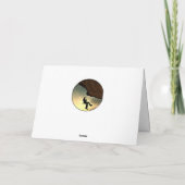 登山の山の男が日没 カード (裏面)