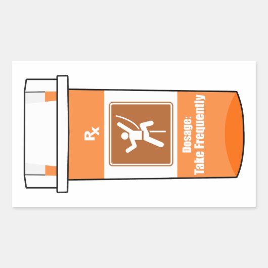 登山は薬 長方形シール (正面)