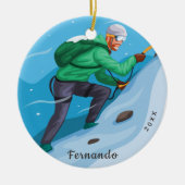 登山アスノーマウンテンエクストリームウィンタースポーツ名 セラミックオーナメント (正面)