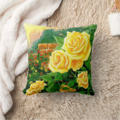 登山イエローローズ装飾用クッション クッション (ブランケット)
