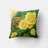 登山イエローローズ装飾用クッション クッション (裏面)