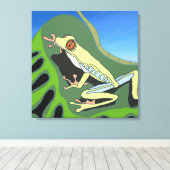 登山ツリーカエル キャンバスプリント (インサイチュ (ウッドフロア))