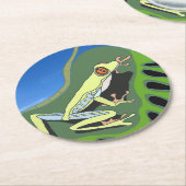 登山ツリーカエル ラウンドペーパーコースター (アングル)