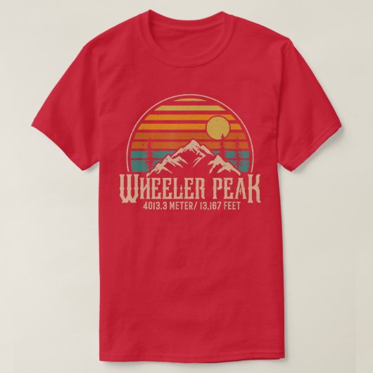 登山ニューメキシコハイキングマウンテンホイーラーピーク Tシャツ (デザイン正面)