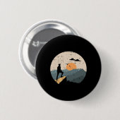 登山ハイカー 旅行 ハイキング 旅行者 登山家  缶バッジ (正面&裏面)
