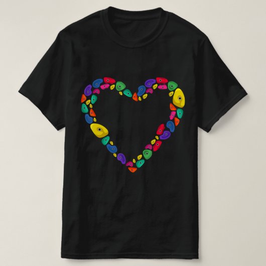 登山ハート屋内壁登山 Tシャツ (デザイン正面)