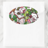 登山バラ – ステンドグラス 楕円形シール (バッグ)