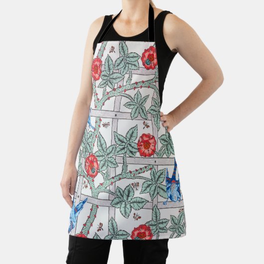 登山バラ&スモールバードウィリアムモリス エプロン (インサイチュ)