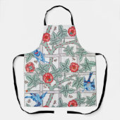 登山バラ&スモールバードウィリアムモリス エプロン (正面)