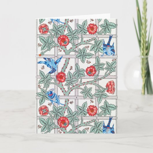 登山バラ&スモールバードウィリアムモリス カード (正面)