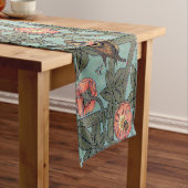 登山バラ&スモールバードウィリアムモリス ショートテーブルランナー (インサイチュ)
