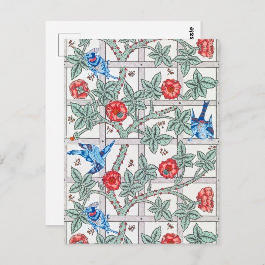 登山バラ&スモールバードウィリアムモリス ポストカード (正面/裏面)