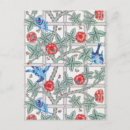 登山バラ&スモールバードウィリアムモリス ポストカード (正面)