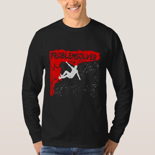 登山ボルダリング登山の問題解決者 Tシャツ (正面)