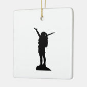 登山マウンテンガールシルエット セラミックオーナメント (左)