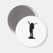 登山マウンテンガールシルエット マグネット (正面/裏面)