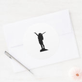 登山マウンテンガールシルエット ラウンドシール (封筒)