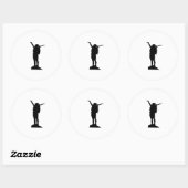 登山マウンテンガールシルエット ラウンドシール (シート)