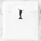 登山マウンテンガールシルエット ラウンドシール (バッグ)