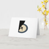 登山マウンテンマンアットナイトシルエット カード (黄色い花)