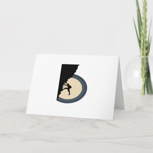 登山マウンテンマンアットナイトシルエット カード (正面)