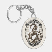 登山マウンテンヤギ山羊座ノー与えアップ キーホルダー (正面左)