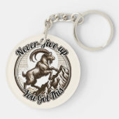 登山マウンテンヤギ山羊座ノー与えアップ キーホルダー (裏面)