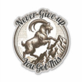 登山マウンテンヤギ山羊座ノー与えアップ シール (正面)