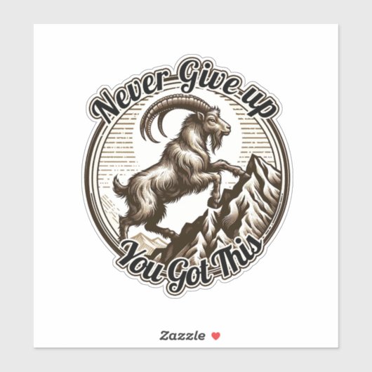 登山マウンテンヤギ山羊座ノー与えアップ シール (シート)