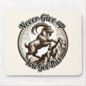 登山マウンテンヤギ山羊座ノー与えアップ マウスパッド (正面)