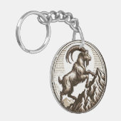 登山マウンテンヤギ山羊座誕生日〔占星術の〕十二宮図 キーホルダー (正面左)