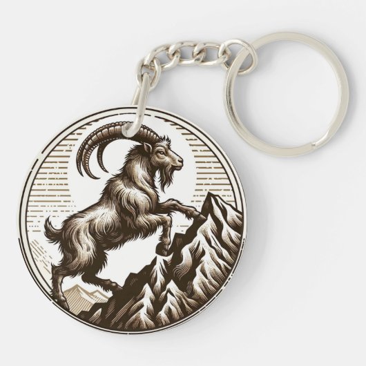 登山マウンテンヤギ山羊座誕生日〔占星術の〕十二宮図 キーホルダー (裏面)