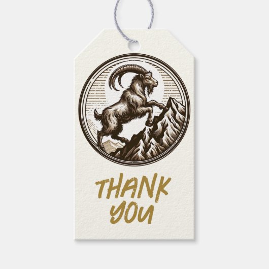 登山マウンテンヤギ山羊座誕生日〔占星術の〕十二宮図 ギフトタグ (正面)