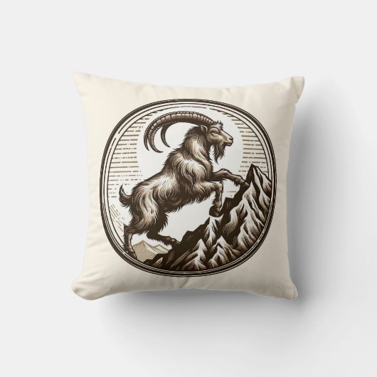 登山マウンテンヤギ山羊座誕生日〔占星術の〕十二宮図 クッション (正面)