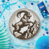 登山マウンテンヤギ山羊座誕生日〔占星術の〕十二宮図 ペーパープレート (パーティー)