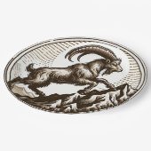 登山マウンテンヤギ山羊座誕生日〔占星術の〕十二宮図 ペーパープレート (アングル)