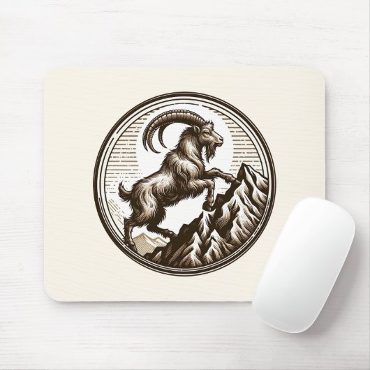 登山マウンテンヤギ山羊座誕生日〔占星術の〕十二宮図 マウスパッド (マウス)