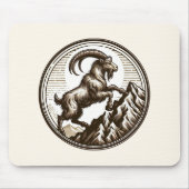 登山マウンテンヤギ山羊座誕生日〔占星術の〕十二宮図 マウスパッド (正面)