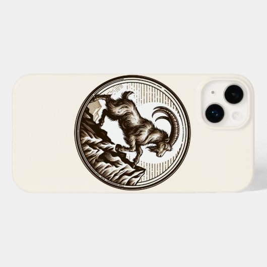 登山マウンテンヤギ山羊座誕生日〔占星術の〕十二宮図 Case-Mate iPhoneケース (裏面 (横))
