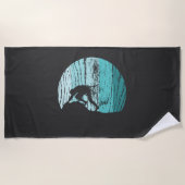 登山レトロ ビーチタオル (正面)