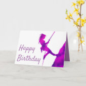 登山女子誕生日カード カード (黄色い花)