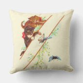 登山子猫と蝶プリント クッション (裏面)