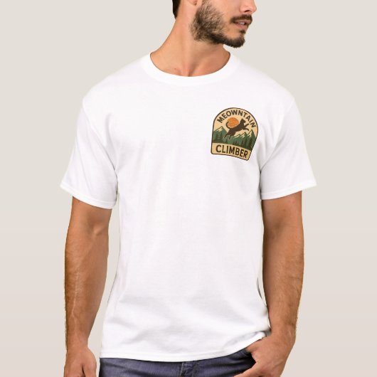 登山家が猫Tシャツを舞う Tシャツ (正面)