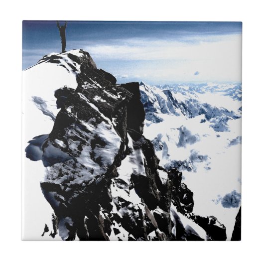 登山家達成雪の冬 タイル (正面)