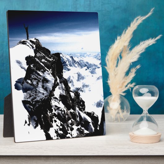 登山家達成雪の冬 フォトプラーク (側面)