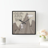 登山家 スクエア壁時計 (ホーム)